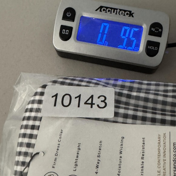 Collars & Co Polo Shirt Mens 2XL Black White Gingham Dress‎ Collar Short Sleeve - Picture 9 of 9